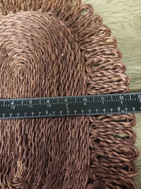 VTG 70's Woven Oval Looped Floral Edge Placemat Centerpiece Set of 4 Cottagecore - Picture 8 of 11